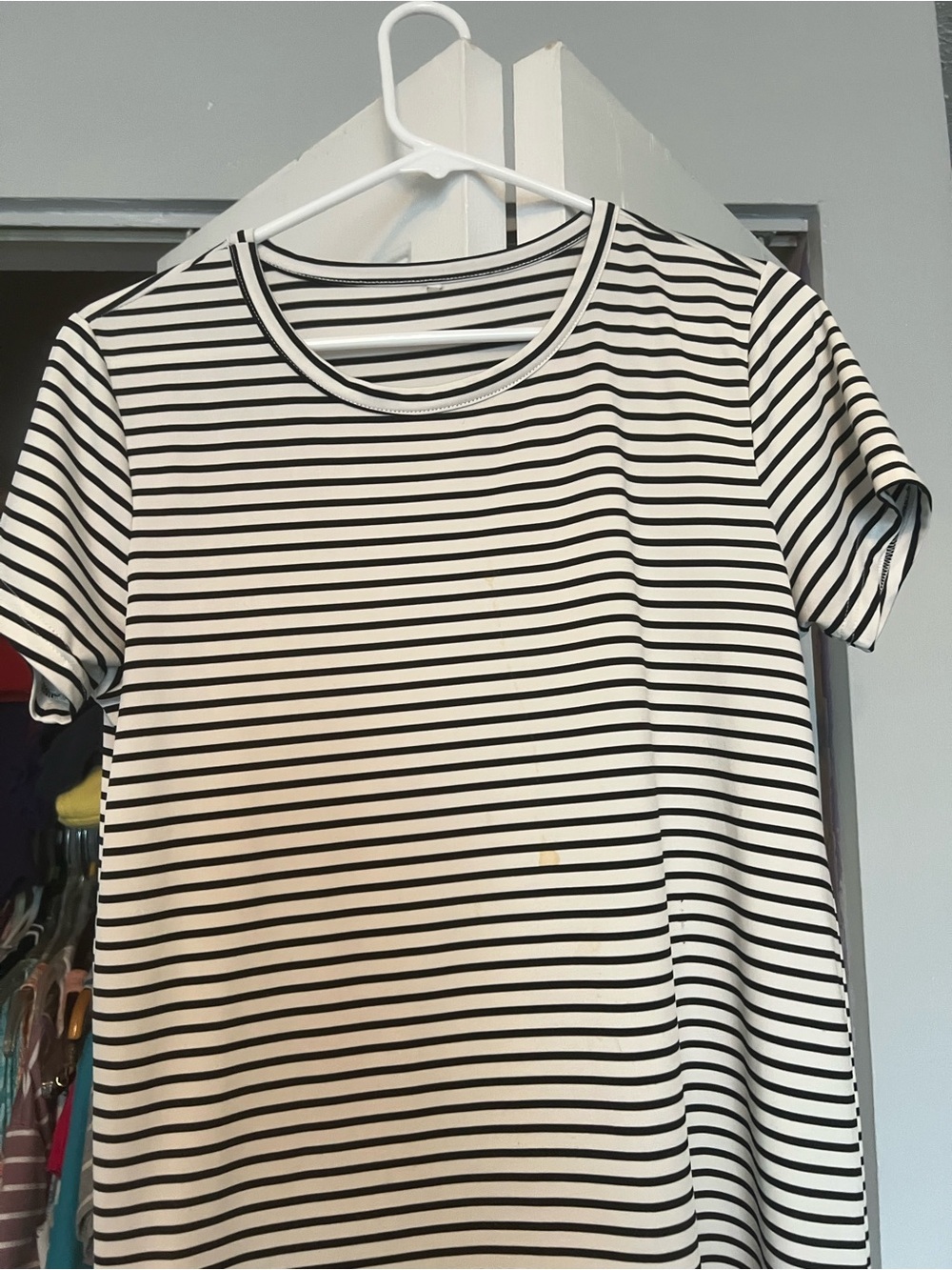 Women’s Black and White Striped Mini Dress